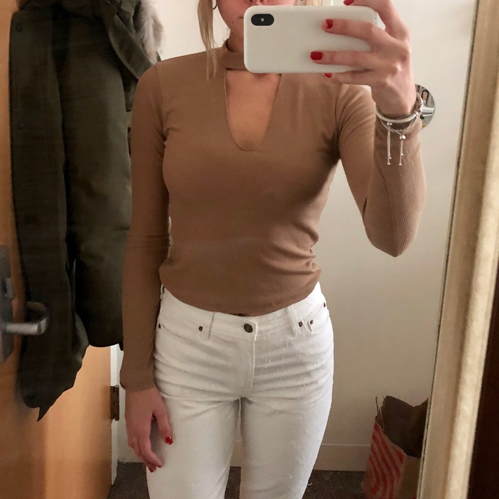 Tan Long-Sleeved Shirt || TRF by Zara